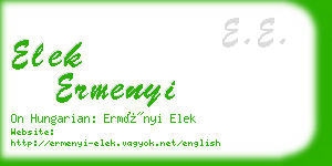 elek ermenyi business card